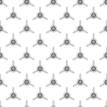 Vintage airplane pattern. Biplane propellers seamless background. Retro Plane Stock Illustration