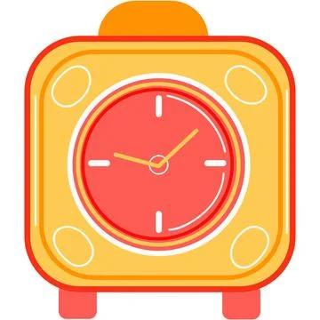 Vintage alarm clock flat isolated icon vector Stock Illustration