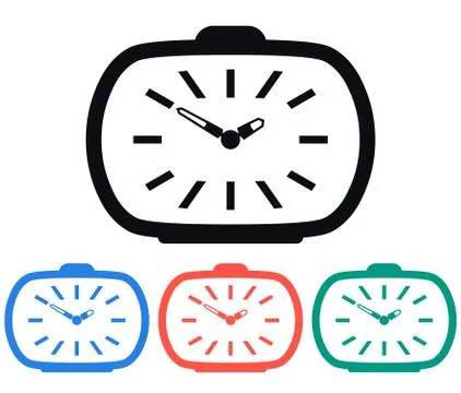 Vintage Alarm Clock Icon, Vector Illustration Stock Illustration