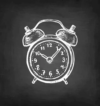Vintage alarm clock. Illustrazione stock