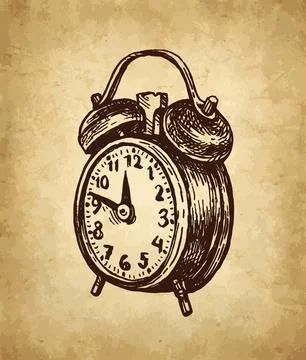 Vintage alarm clock. Stock Illustration