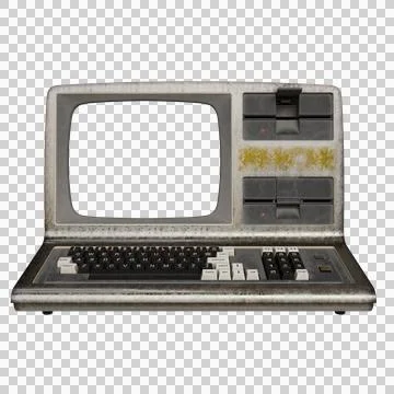 A vintage, all-in-one computer system with a monochrome monitor Stock Photos