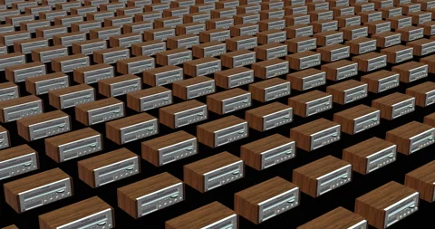 Vintage Amplifier top view 3d animation Video stock 237450222