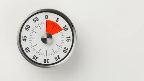 Vintage analog kitchen countdown timer, 10 minutes remaining Stock Photos
