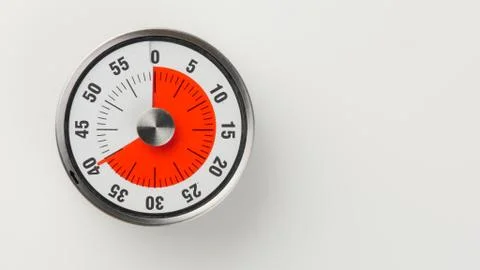 Vintage analog kitchen countdown timer, 40 minutes remaining Stock Photos