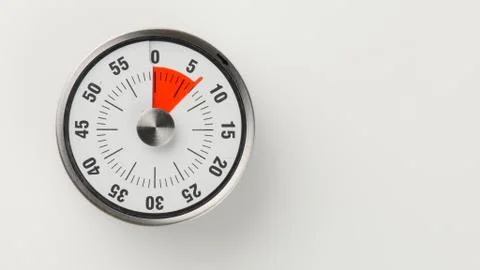 Vintage analog kitchen countdown timer, 7 minutes remaining Stock Photos