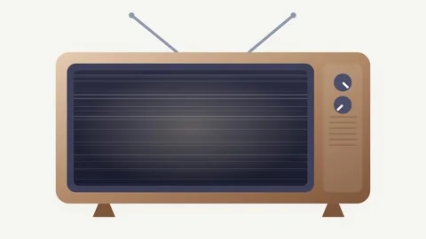 A vintage analog television set featuring a warm brown gradient cabinet and.. Видео 346202284