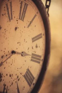 Vintage analogue wall clock Stock Photos