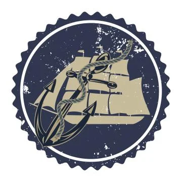 Vintage anchor typography. Stock Illustration