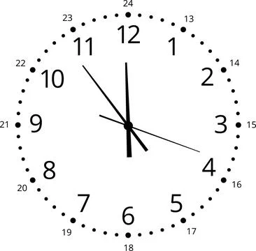 Vintage and modern clock faces with Roman numerals retro hands, modern Stock Illustration