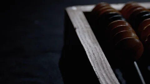 Vintage Antique Bone Abacus. Outdated Wooden Counter. Financial concept. 스톡 동영상 126670767