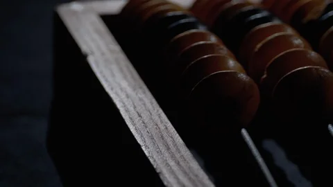 Vintage Antique Bone Abacus. Outdated Wooden Counter. Financial concept. 스톡 동영상 126671198