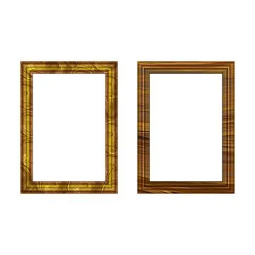 Vintage antique gold beautiful rectangular frames. Set of squared golden vintage Stock Illustration
