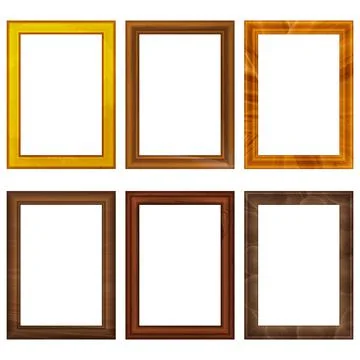 Vintage antique gold beautiful rectangular frames. Set of squared golden vintage イラスト素材