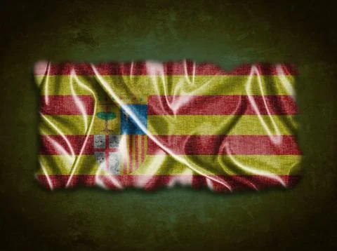 Vintage aragon flag. Stock Illustration