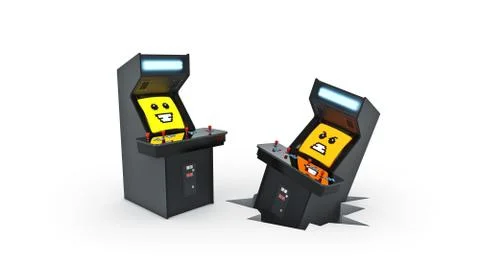 Vintage arcade game machine. 3D rendering Stock Illustration