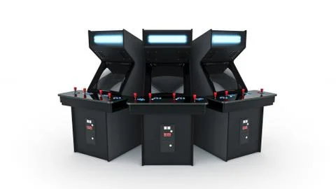 Vintage arcade game machine. 3D rendering Stock Illustration