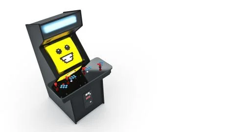 Vintage arcade game machine. 3D rendering Stock Illustration