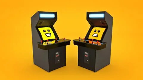 Vintage arcade game machine. 3D rendering Stock Illustration