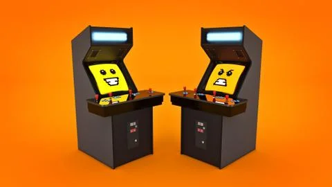Vintage arcade game machine. 3D rendering Stock Illustration