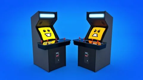 Vintage arcade game machine. 3D rendering Stock Illustration
