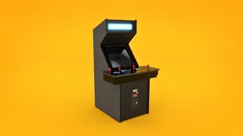 Vintage arcade game machine. 3D rendering Stock Illustration