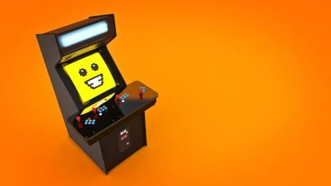 Vintage arcade game machine. 3D rendering Stock Illustration