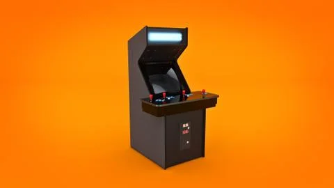 Vintage arcade game machine. 3D rendering Stock Illustration