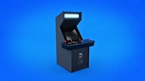 Vintage arcade game machine. 3D rendering Stock Illustration