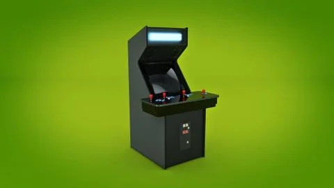 Vintage arcade game machine. 3D rendering Stock Illustration