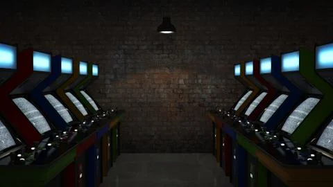 Vintage arcade game machine Stock Illustration