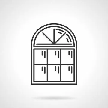 Vintage arched window vector icon Stock Illustration