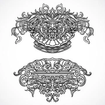 Vintage architectural details design elements. Stock Illustration