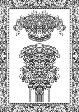 Vintage architectural details design elements. Stock Illustration