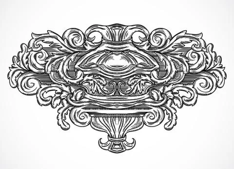 Vintage architectural details design elements. Stock Illustration