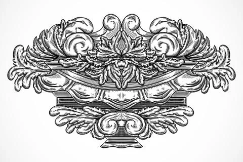 Vintage architectural details design elements. Stock Illustration