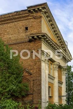Vintage architecture and combination of grandeur and simplicity in building Stock Photos