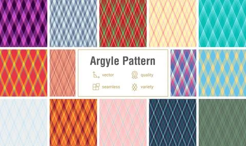 Vintage argyle pattern set tailored for gift packaging. Retro diamonds design Stock Illustration
