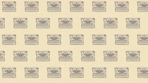 Vintage art background typewriter pattern beige Vidéo 130924458