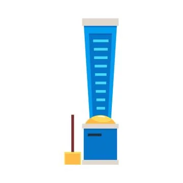 Vintage attraction force meter machine icon flat vector illustration isolated. Stock Illustration
