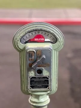 Vintage authentic parking meter 스톡 사진