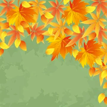 Vintage autumn background, leaf fall Stock Illustration