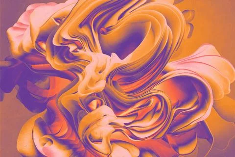 Vintage background, abstract orange smooth waves. Retro colors Stock Illustration