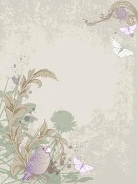 Vintage background with bird Stock Illustration