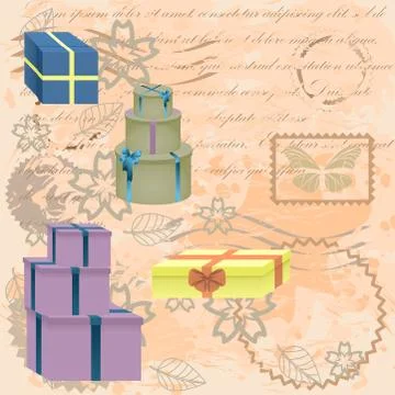 Vintage background with a boxes イラスト素材