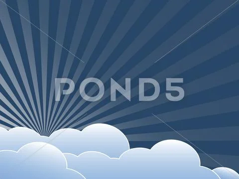 Vintage background with clouds Stock Illustration