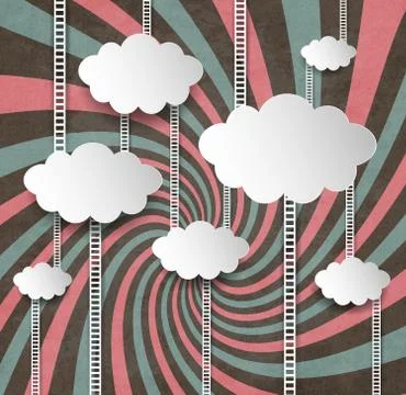Vintage Background With Clouds Stock Illustration