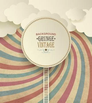 Vintage Background With Clouds Stock Illustration