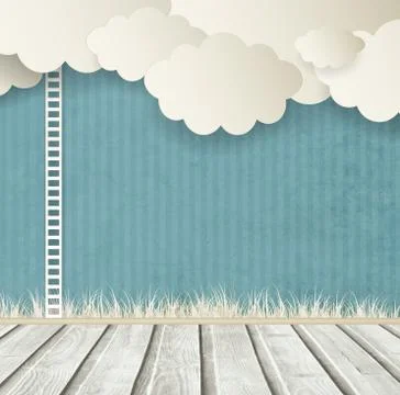 Vintage Background With Clouds Illustrazione stock