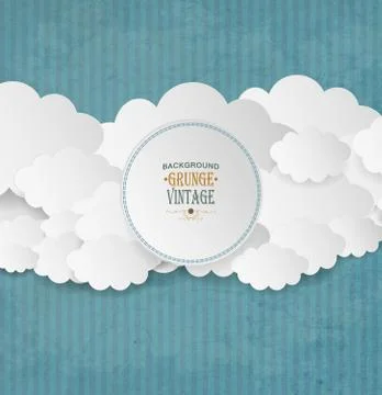Vintage Background With Clouds Stock Illustration